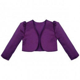 Girls Cadbury Purple Satin Long Sleeved Bolero